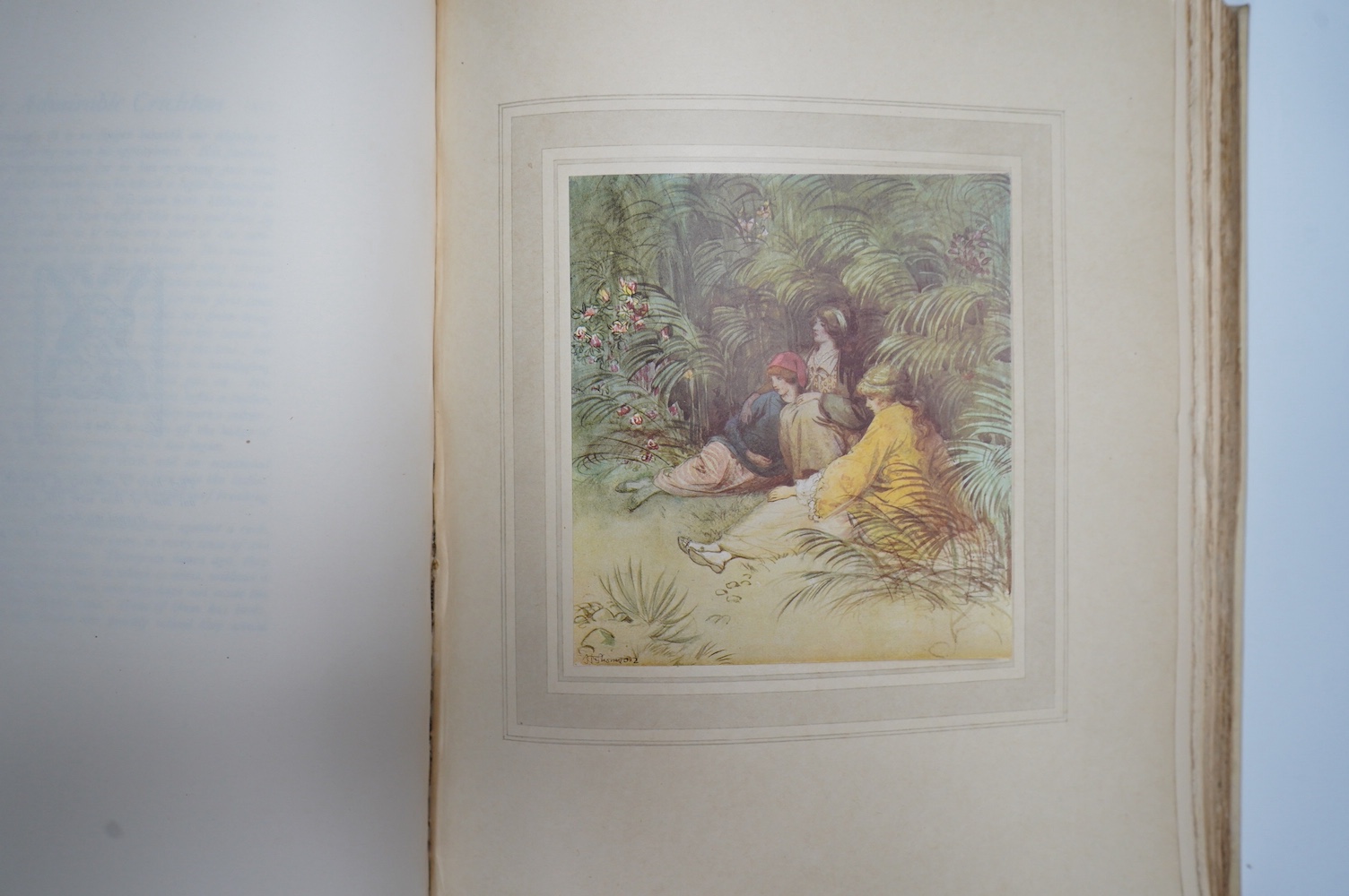 Barrie, J.M - The Admirable Crichton, illustrated with 20 tipped-in colour plates by Hugh Thomson, de Luke edition, number 13 of 500 signed by the artist, publisher’s pictorial vellum, embossed in gilt and top edges gilt